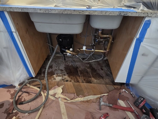 Crown Mold Specialists Containment and Safety Setup
